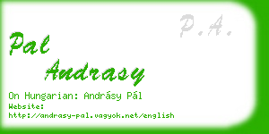 pal andrasy business card